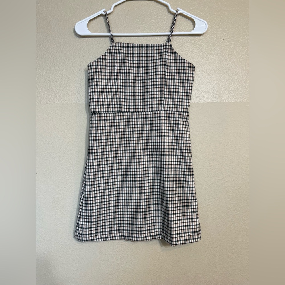 GB Girls Black and Tan Plaid Dress 10